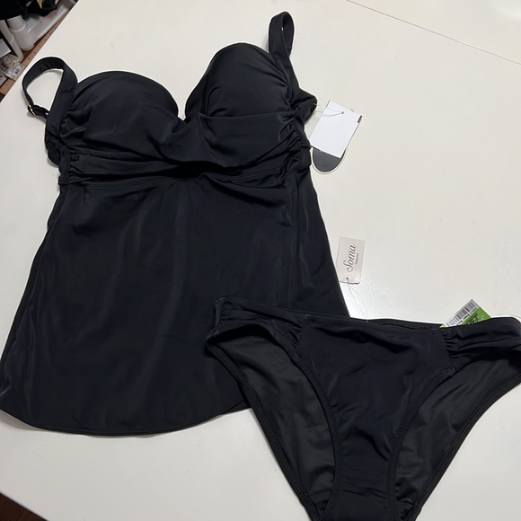 NWT Soma Bra Cup Size Twist Front 2 Piece Tankini Black Size 34D/M - Picture 4 of 10